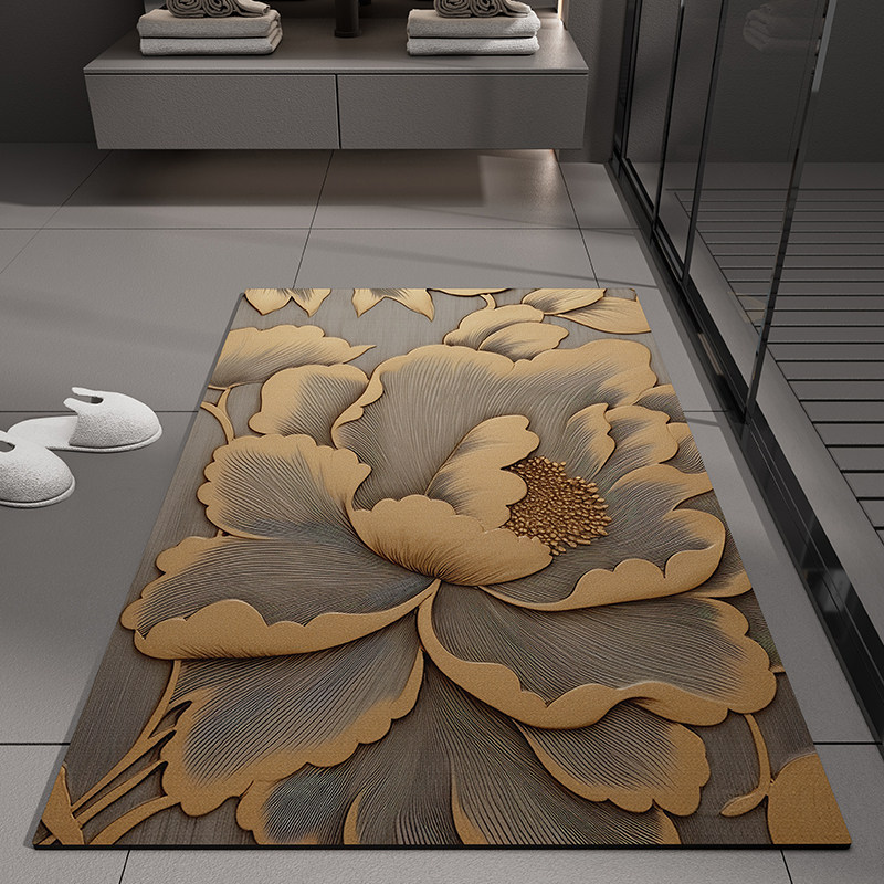 Flower-style americano transfronterizo esterilla de barro de algas esterilla de piso de baño puerta de absorción de agua esterilla de baño anti-deslizante esterilla de baño anti-sucio