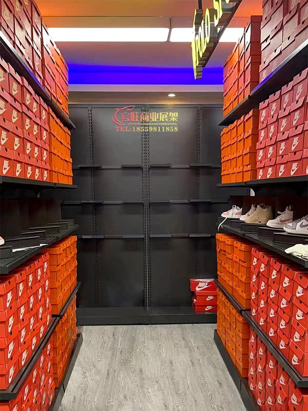✅ Nike Outlet Warehouse-Style Sneaker Shelves Tiktok Live Stream Background Adidas Nike Discount