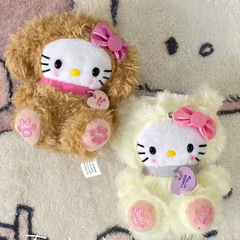 中古卷毛kitty毛绒挂件hellokitty包包公仔书包挂饰小玩偶kt饰品