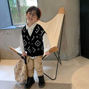 Boys' Vest Sweater 2025 Spring Korean Style Woolen Top Kidsren's Trendy Baby Vest Knitted Vest 7