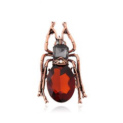 歐美復古玻璃昆蟲甲殼蟲胸針金屬胸花大衣配飾別針防走光