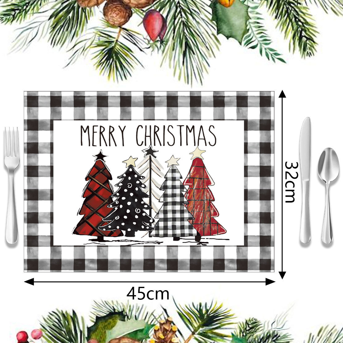 Heim & Garten Weihnachtstischsets Untersetzer Leinen Isolierunterlagen Weihnachtsdekoration Küchentischsets personalisierbar_voghion.com