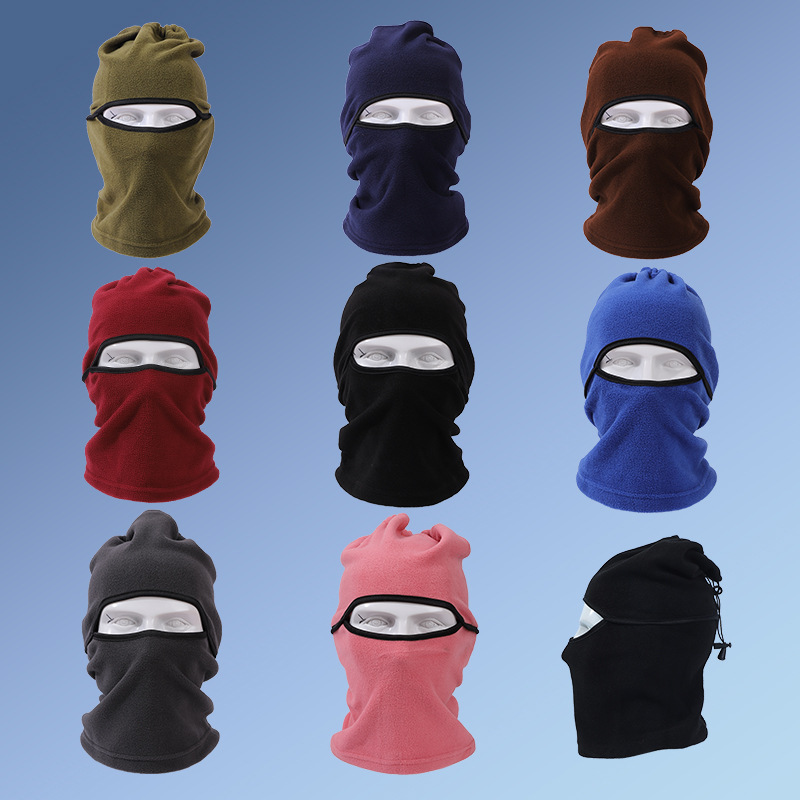 Winter Cold-proof Scarf Double-sided Fleece Warm Scarf Dual-purpose Scarf Mask Riding Ski Headgear Drawstring