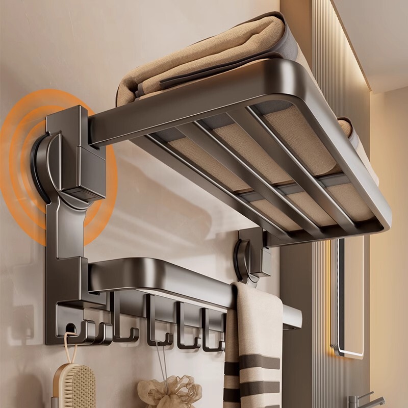 Suction Cup Towel Rack Toilet Towel Rack Non-perforated Towel Rack High-end Wall-mounted Bathroom Integrated Shelf