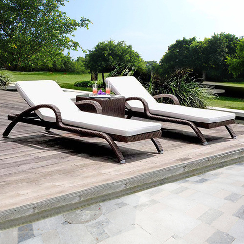 Outdoor reclining bed, lounge chair, waterproof and sunscreen, swimming pool, beach, garden, sunroom, balcony, outdoor courtyard, wicker lounge chair