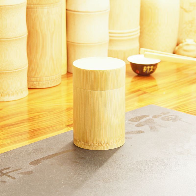 ポータブル茶葉缶密封缶旅行元生態竹製貯蔵缶茶缶彫刻茶桶特色竹工芸品|undefined