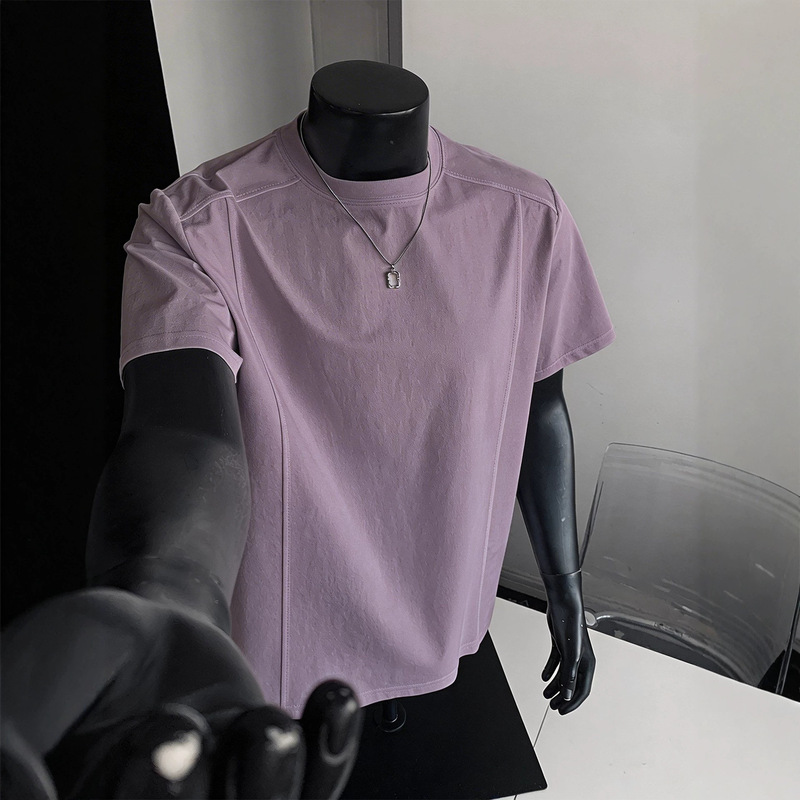 Purple Quick-Dry Short-Sleeve Men's Summer Thin Sorona Ice Silk Sun-Protection Sports Fitness T-Shirt for Men
