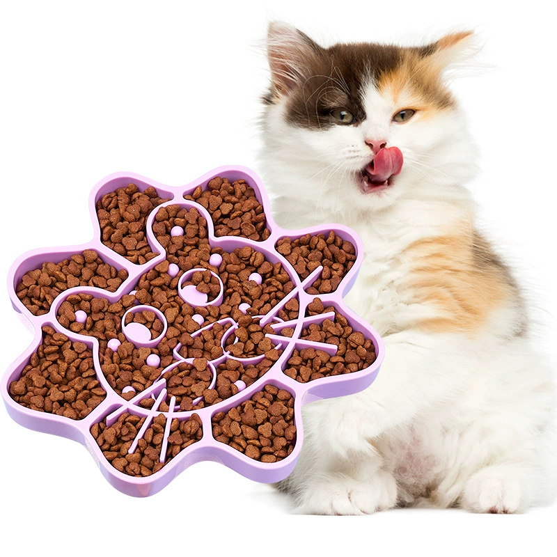 Складная медленная пища миска для собак. Маленькая собака. Домашние животные.