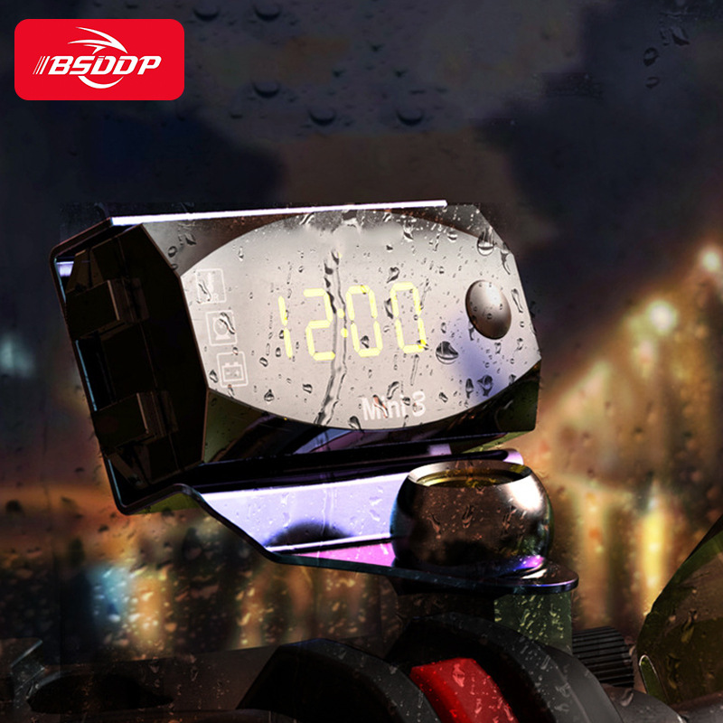 Nuevo reloj electrónico termómetro tres-en-uno LED reloj electrónico 12V Universal pantalla grande pantalla digital IP67 impermeable a prueba de polvo