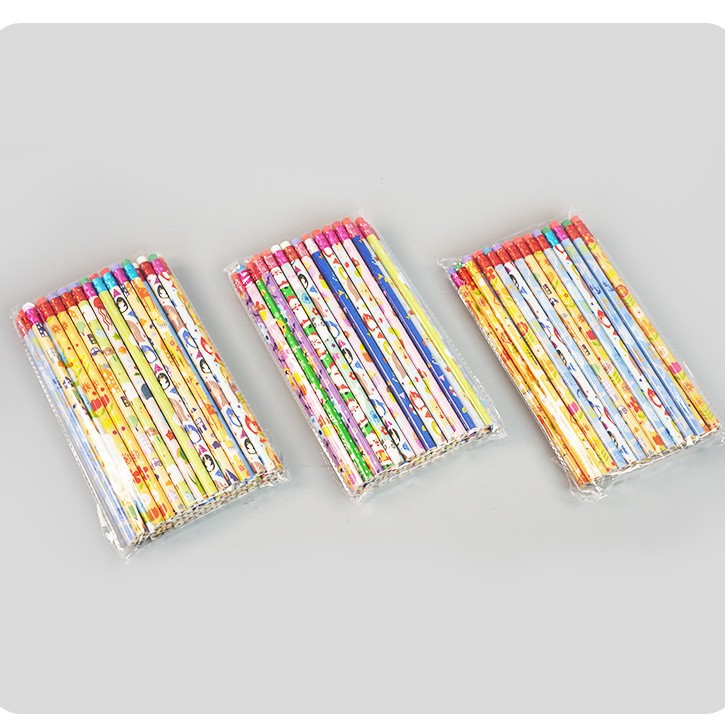 Kindergarten Pencil Box H B Pencil Children's Cartoon Pencil With Eraser Head Primary School Student H B Leather Head Replacement Pencil