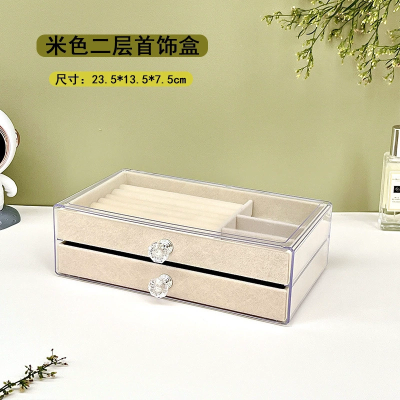 Jewelry Storage Box — Multi-layer 72-Compartment Organizer with Lipstick Top, 3-Drawer