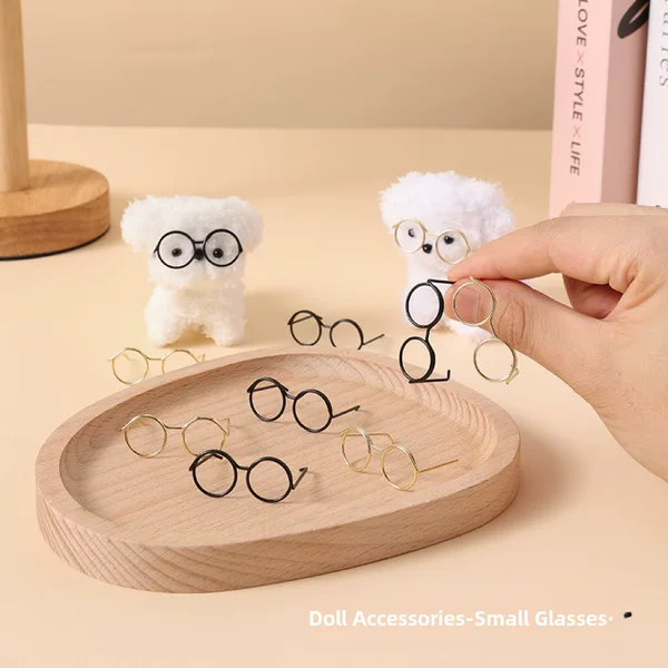 3.5cm Wire Black Mini Glasses Confused Doll Small Eye Frame Twist Stick Puppy Bear Accessories DIY