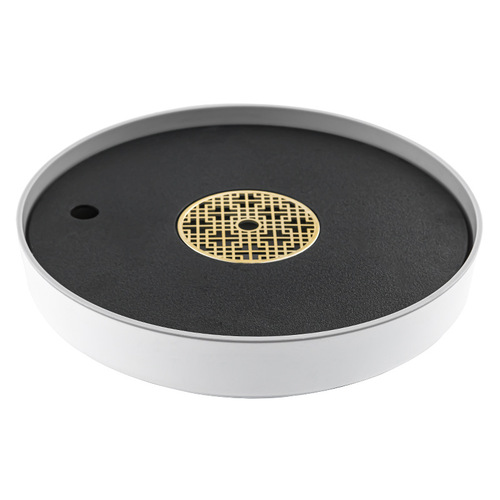 444Z wholesale tea set tea cup tray drain tea tray living room drain tea table light luxury modern small tea tray home round