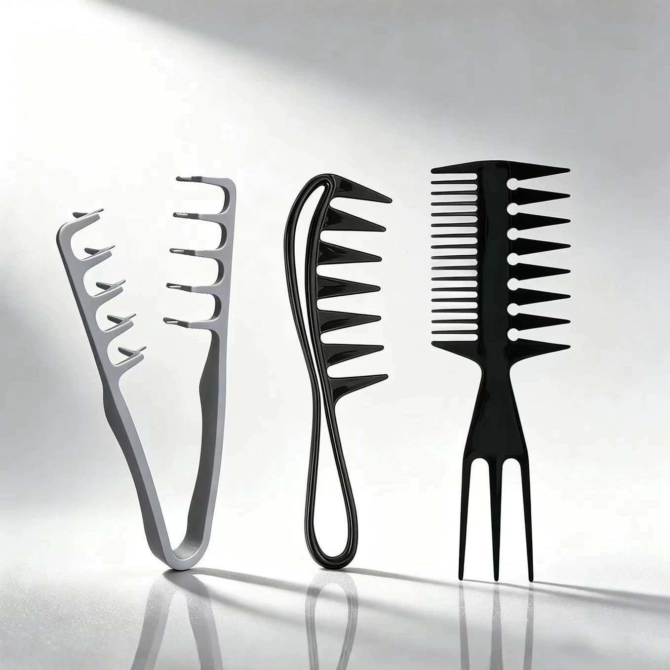 Peine de cola puntiaguda de zona de peinado de disco, fibra de carbono, antiestática, resistencia a altas temperaturas, dientes densos, peluquería profesional
