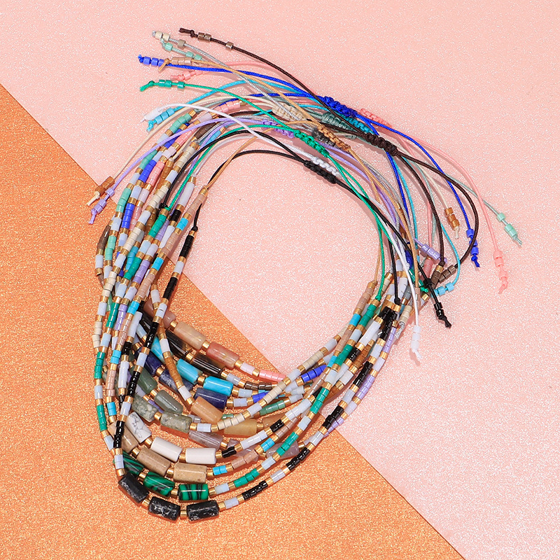 Round Pattern Women'S Gender Simple Style Round Stone Seed Bead Wholesale Bracelets