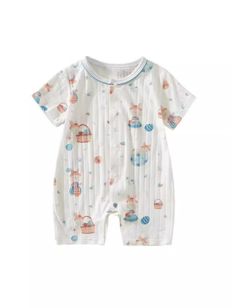 Uniforme infantil antibacteriano verano delgado bebé de manga corta ropa de bebé recién nacido ropa de bebé para hombres y mujeres ropa de trepa