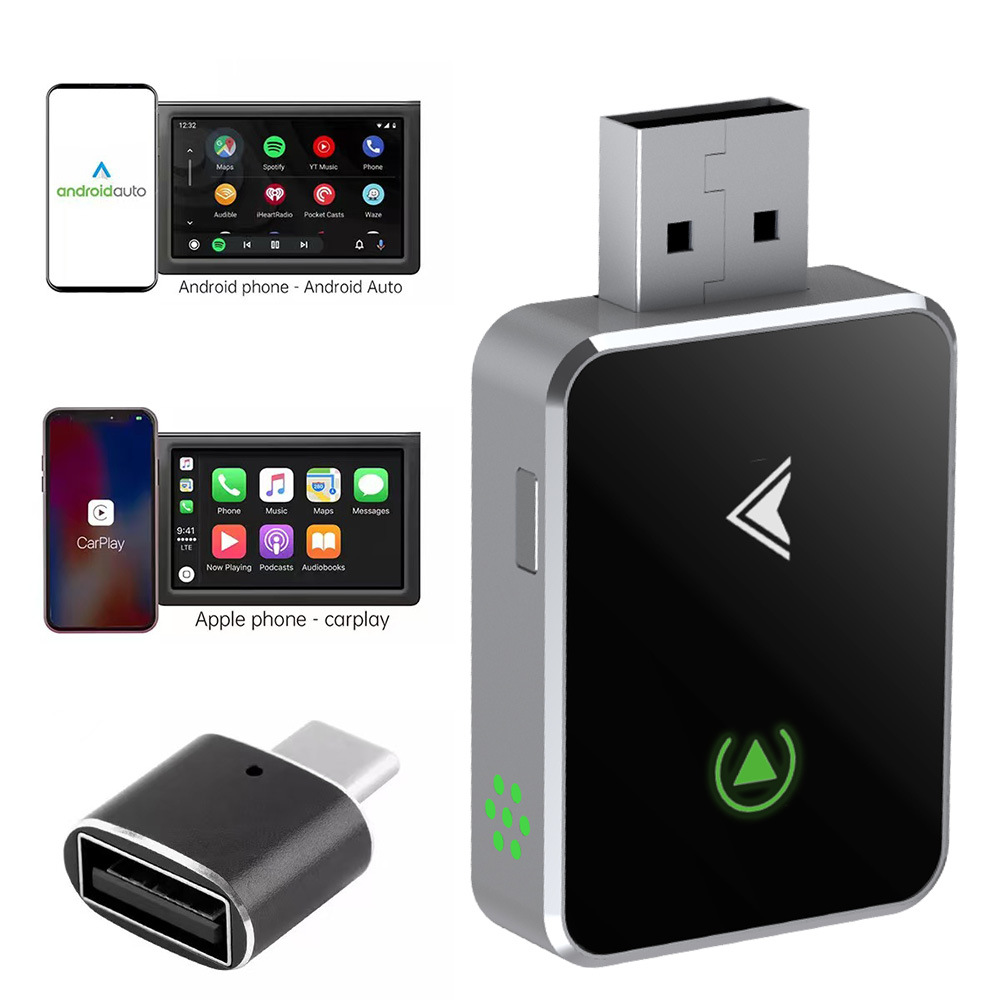 Cross-Border Hot-Selling Wireless Carplay Box Android Auto 2-in-1 Smart Car Interconnection Carplay Adapter