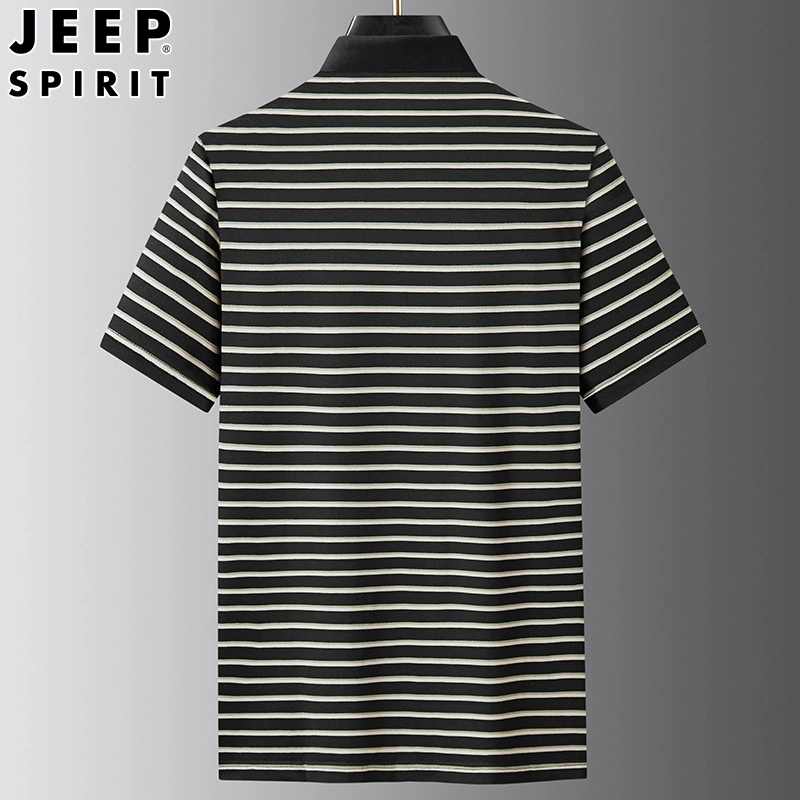 Футболка JEEP SPIRIT для отдыха, поло, с вышивкой, с коротким рукавом