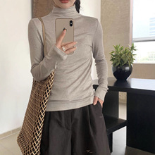软糯亲肤羊毛打底衫女气质百搭保暖中高领长袖T恤莱赛尔天丝内搭