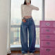 25 Spring and Summer New Niche Design New Pocket Hot Drilling High Waist Loose Wide Leg Machete Jeans Women's Pants