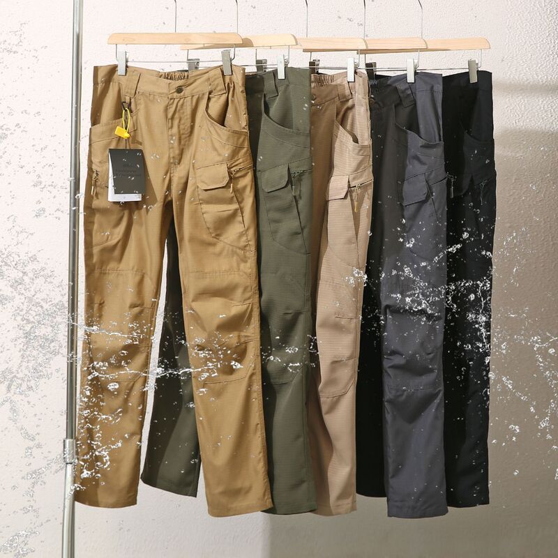 Outdoor king! Technology water repellent fabric! Autumn men's foreign trade wear-resistant breathable multi-pocket work casual pants