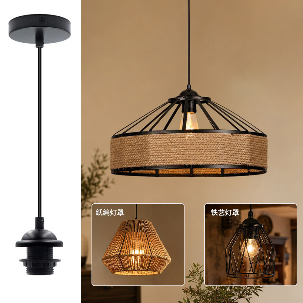 Zhongshan E27 portalámparas portalámparas portalámparas de plástico con hilo Bombilla retro Restaurante creativo Diy Línea de lámpara Taza de lámpara
