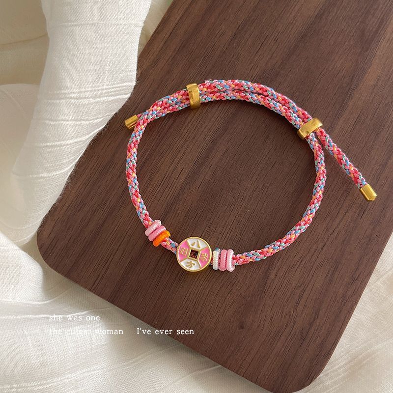 Festival del Barco del Dragón tejido a mano goteando calabaza de flores de aceite pulsera de calabaza de árbol ligera de lujo pulsera de nicho estilo nacional joyas