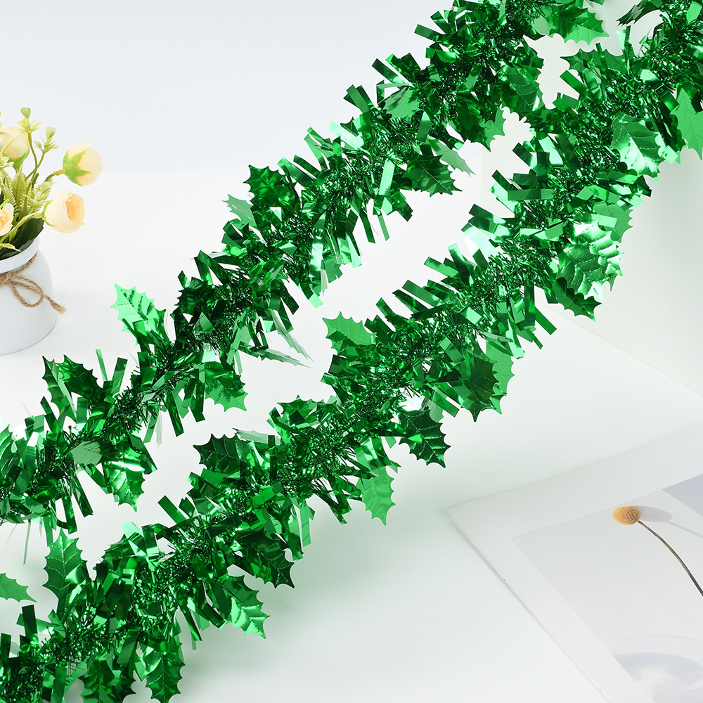 Navidad transfronteriza decoración festiva de fiestas de color tira de lana 9cm2m espuma colgante de hoja de red