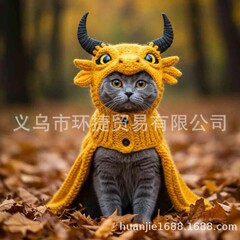 越境新製品猫とドラゴンのパーカー猫とドラゴンの柄のパーカー装飾ヘッドキャップ