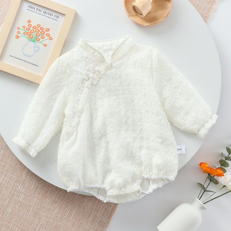 Ropa de verano para bebés recién nacidos, ropa de verano para bebés recién nacidos, ropa de cien días, mamelucos cheongsam para niñas, mamelucos de luna llena