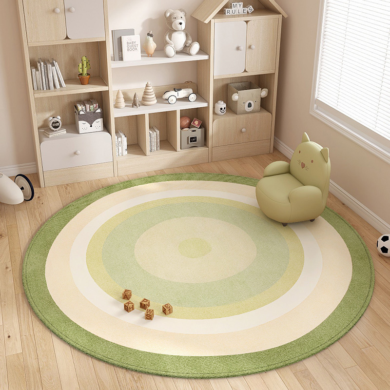 Alfombra redonda fresca pequeña, habitación de niños, dormitorio, manta de cabecera, cojín para silla de computadora, alfombra de sala de estar resistente a la suciedad y fácil de cuidar