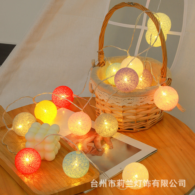 Bright holiday design cotton thread fairy decoration bedroom wedding stall room romantic Net red colorful light string