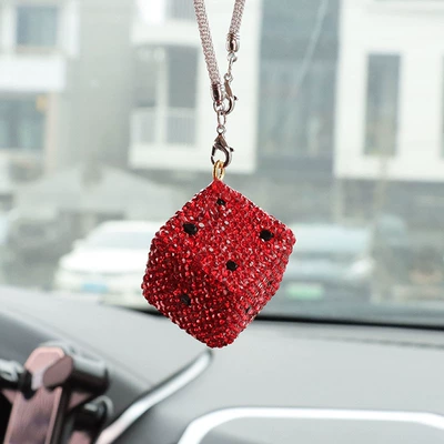 Cross-border color dice car Car hanging - red-dice-car-pendant