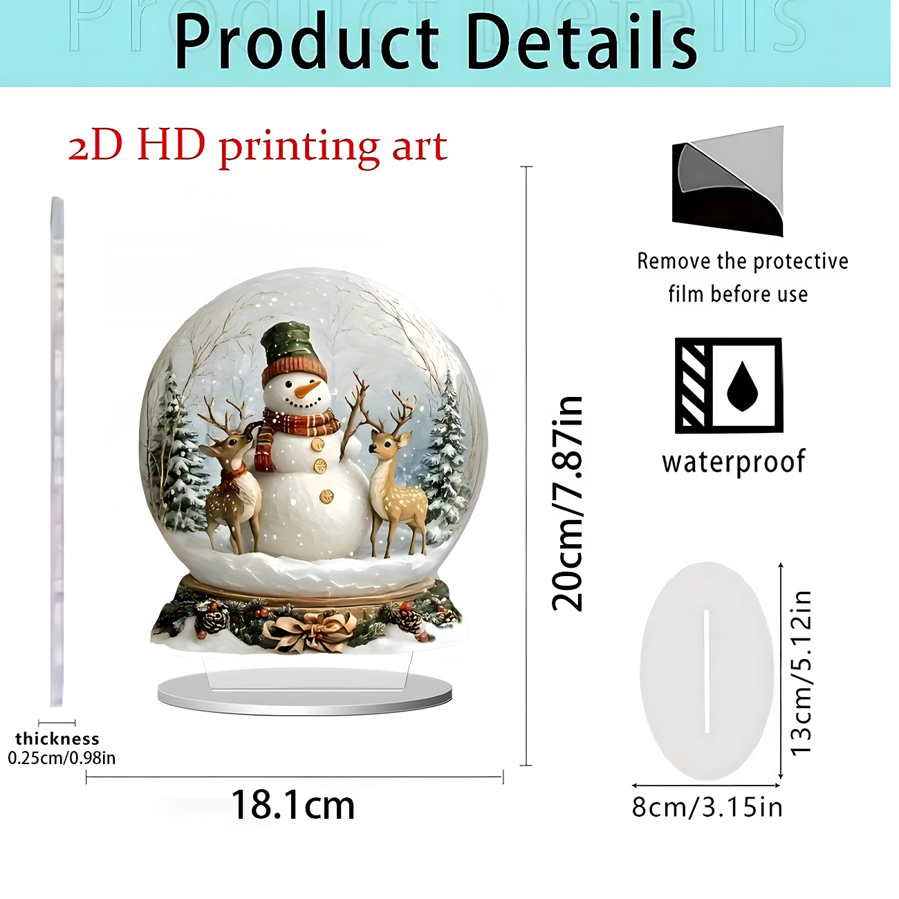 Nuevos productos transfronterizos Navidad decoración de la serie de regalos festivos para el hogar decoración de escritorio artesanía acrílica 2D decoración