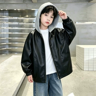 儿童装男童秋装皮衣外套2026新款春秋款中大童秋季男孩痞帅夹克潮