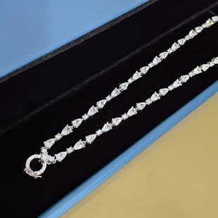 辉之翼 Jewelry 2023 new S925 silver versatile imported high carbon diamond plated 18k gold universal buckle fashion necklace