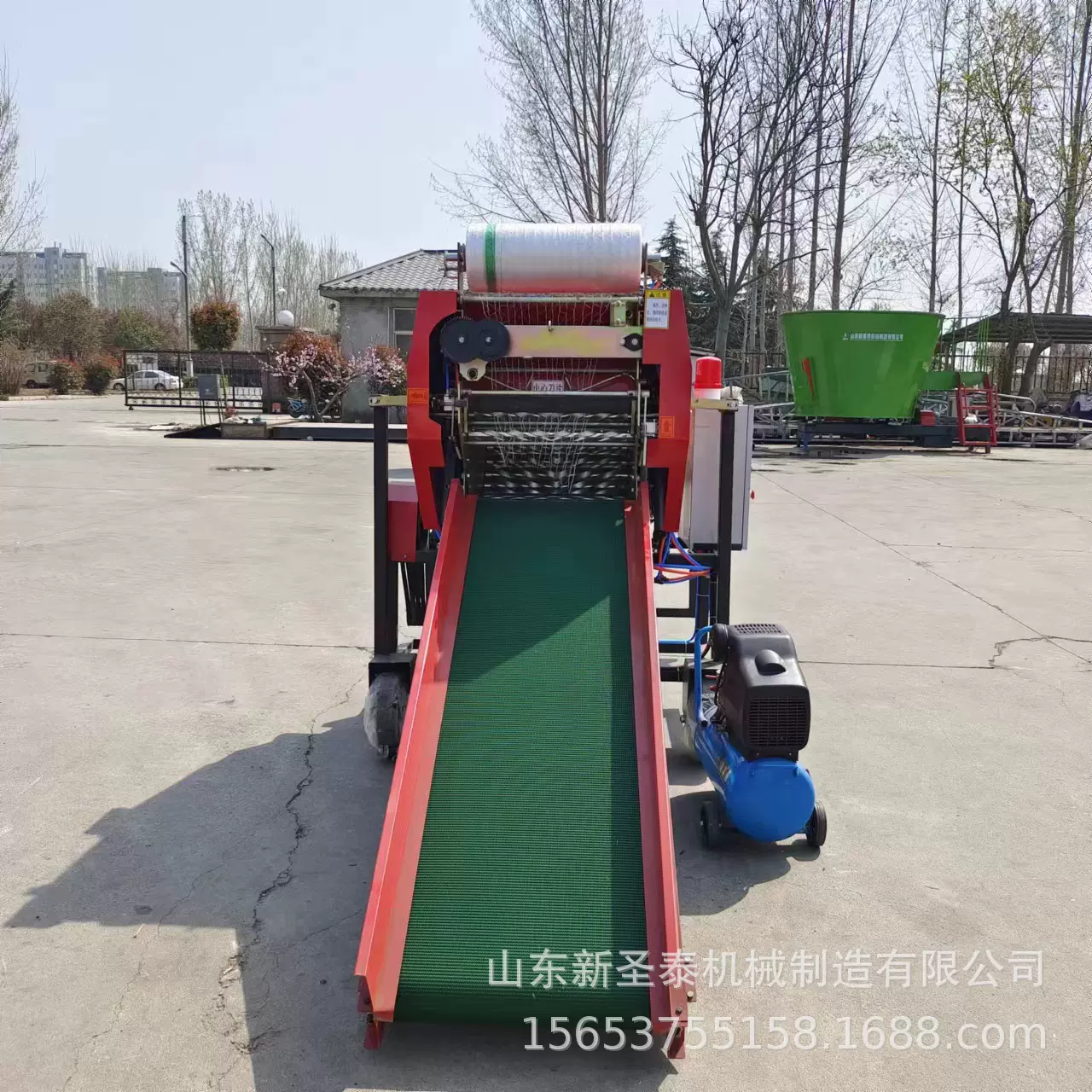 圣泰青储打捆包膜机    青草饲料打包机    国补机器