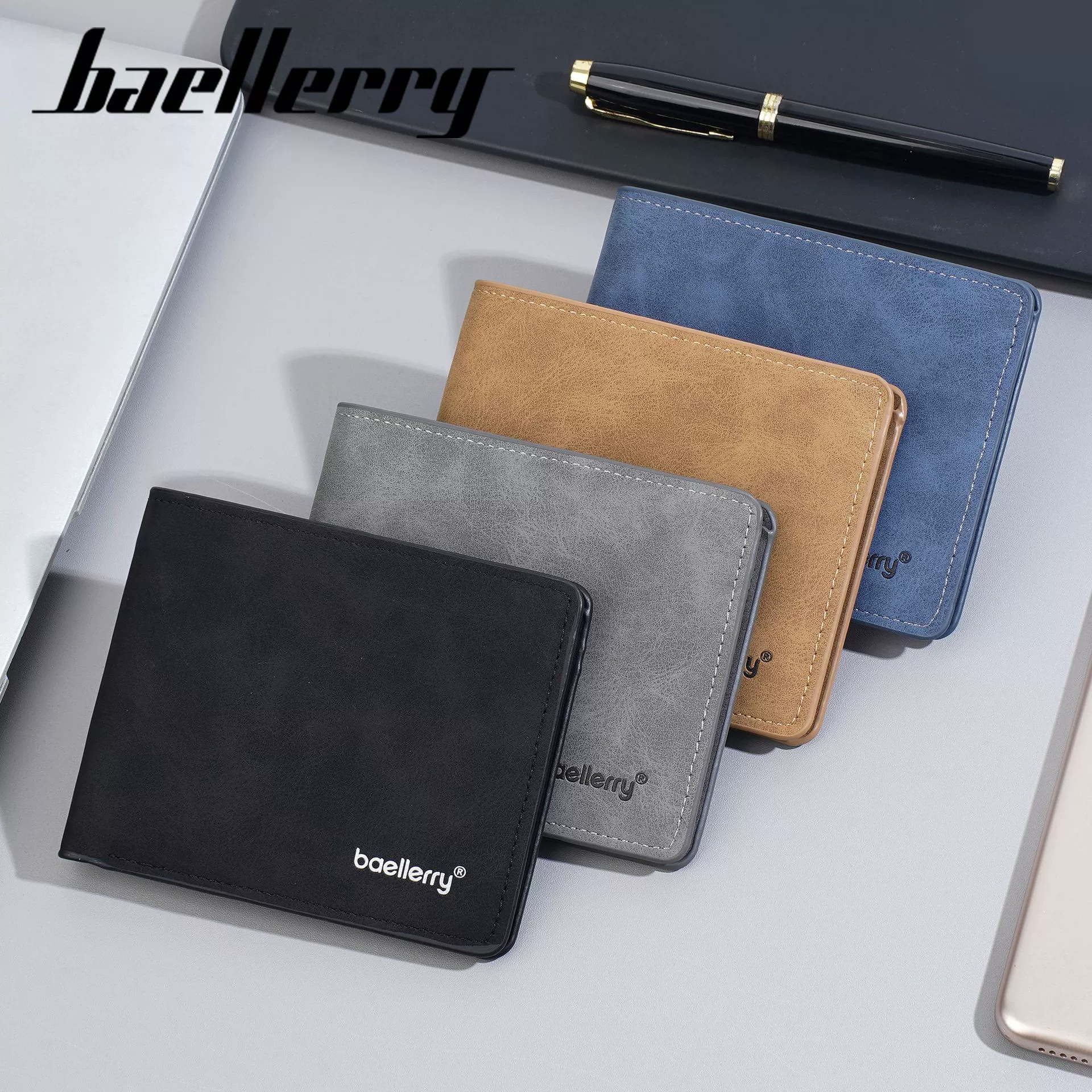 Short retro thin wallet, European style, high-quality style