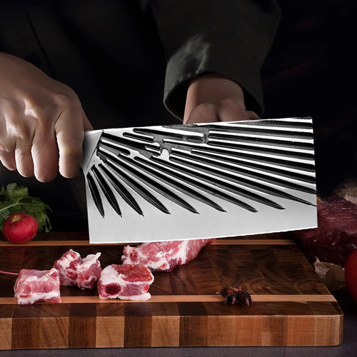 Direct Manufacturer Sale Hammered Stainless Steel Kitchen Knife Chopping Knife Sharp Cuts Meat and Vegetables Hand Hammered Kitchen Home Use Knife