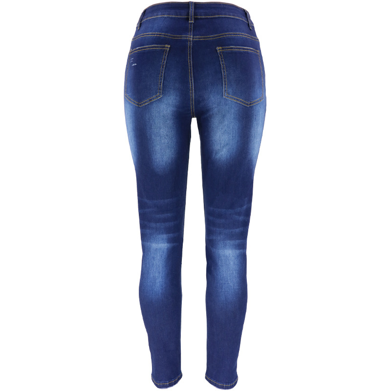 Washed-Out Ripped Wholesale Women Pencil Jeans