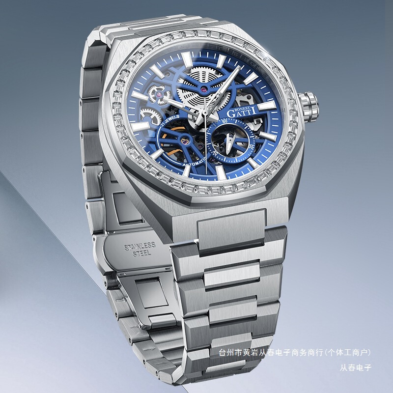 Bugatti President Series Watch High-End Men's Fully Automatic Hollow Mechanical Watch Bg8801