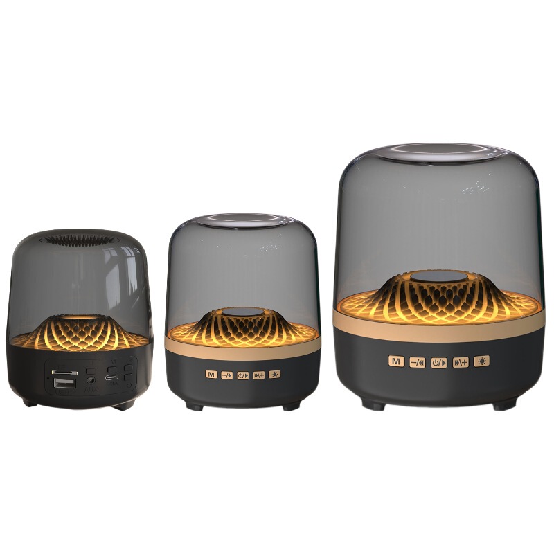 ワイヤレス Bluetooth スピーカー Harman Glazed サブウーファー Huaqiangbei 同じスタイルの透明オーディオ多機能 RGB 雰囲気ライト|undefined