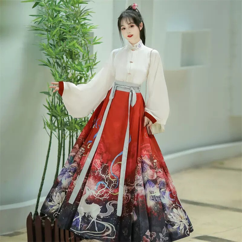 Han Yukui Original Luyu Ming-made Hanfu Women's Chinese-style Horse-faced Skirt 2022 New Autumn and Winter Improved Ancient Costume