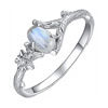 Organic ring with stone, European style, wish, moonstone