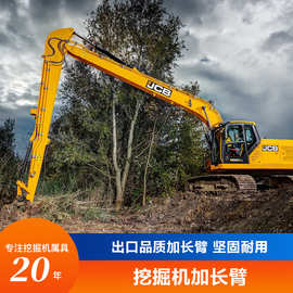 挖机加长臂改装 河道清淤基坑深挖城市拆迁 两节臂拆楼臂源头厂家