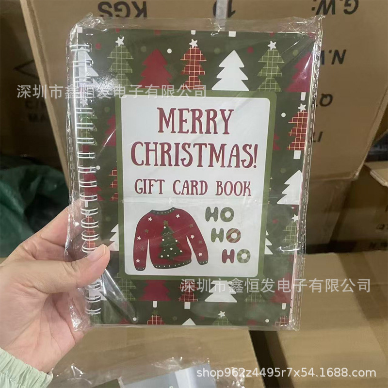跨境新款MERRY CHRISTMAS! GIFT CARD BOOK圣诞快乐礼品卡书|undefined