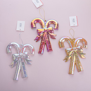 Artistry Light Luxury Plastic Christmas Cane Decorations Color-Plated Double Ornaments Holiday Party Decorations Wholesale