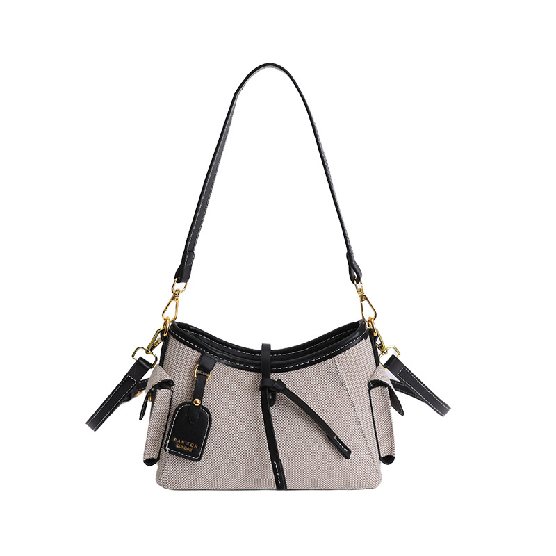Bolsas de tendencia transfronterizas para mujeres 2026 nueva moda lino de hombro mochila de viaje casual bolsa de mano image 11