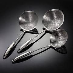 Eon 304 Stainless Steel Large Soup Strainer with Oval Holes, Hot Pot Colander, Kitchen Steel Drainage Tool, Hollow Handle, Available in Multiple Sizes