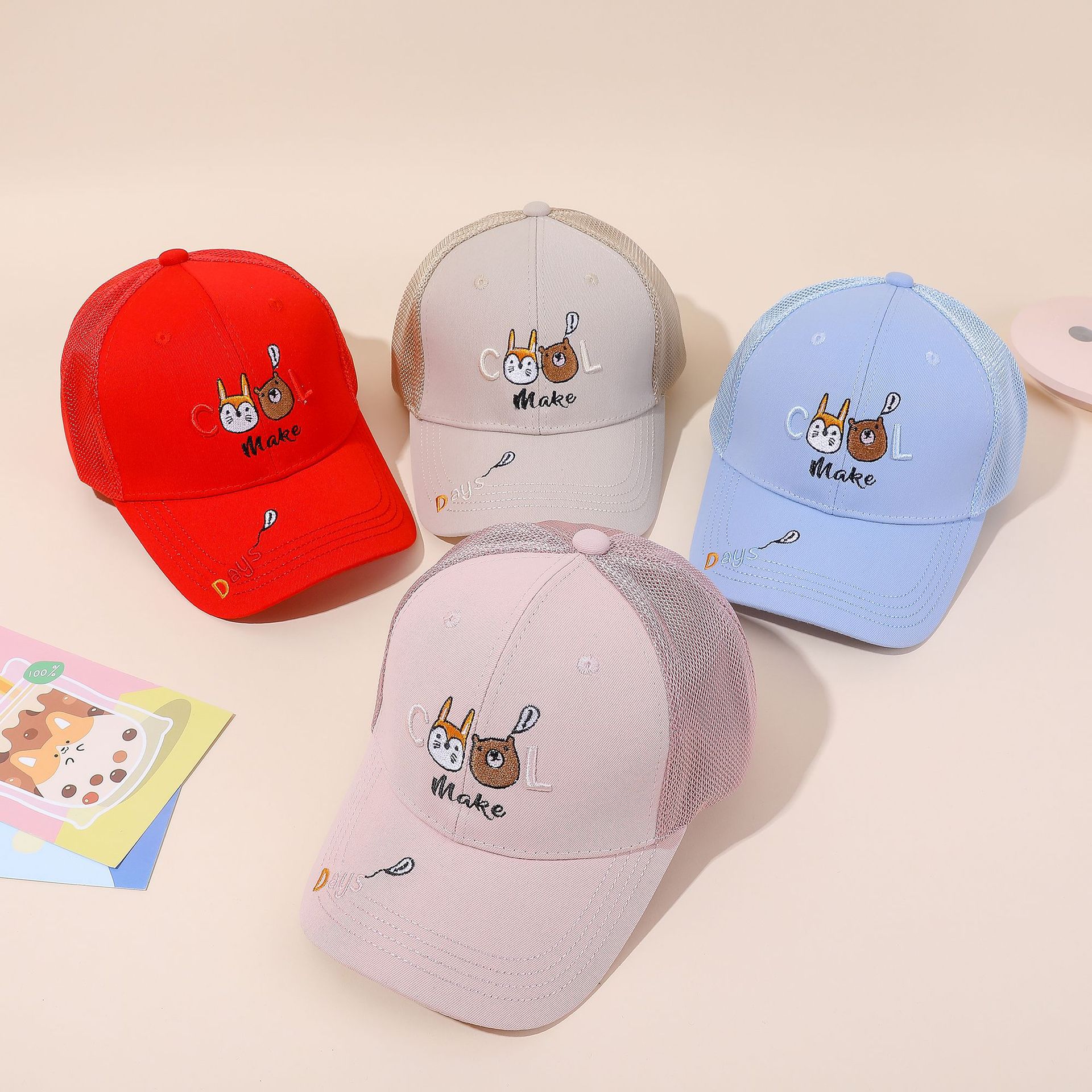 2022 nueva gorra de béisbol para niños de verano estilo coreano a prueba de sol al aire libre gorra a prueba de sol gorra de 2-7 años sombrero para el sol